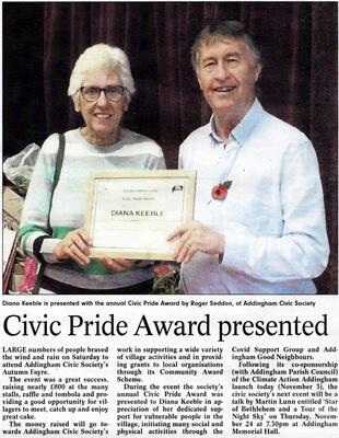 Keeble Diana 2022 Civic Pride Award 