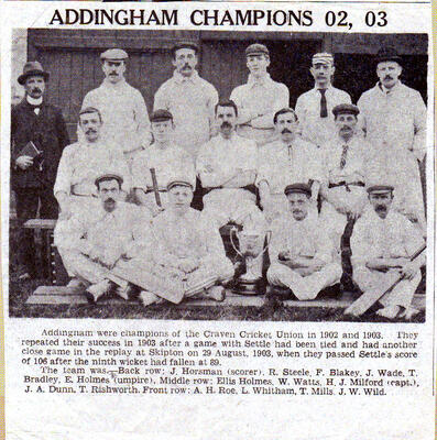 Cricket Club 1902-3 Champions