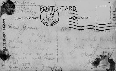 Junction Inn 1940s Post Card reverse
