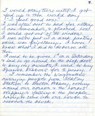 Rosa Bradley's childhood memories 1989 page 5