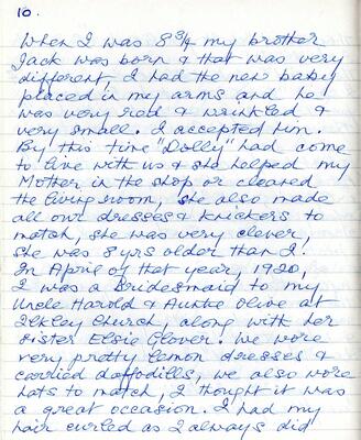 Rosa Bradley's childhood memories 1989 page 10
