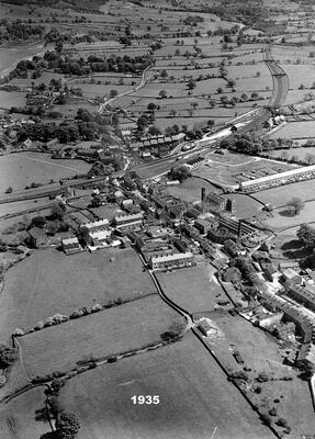 Aerial view of Addingham in 1935 - From west