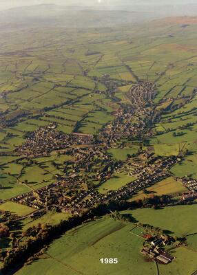 Aerial view of Addingham in 1985
