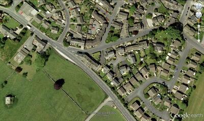 Aerial view of Addingham in 2009 Church St