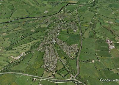 Aerial view of Addingham in 2009 from west