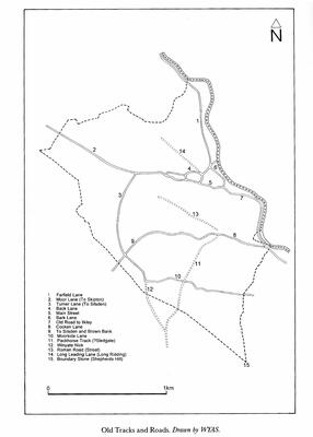 Map 1600s Old tracks and roads