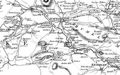 Map 1805 Addingham and Airedale
