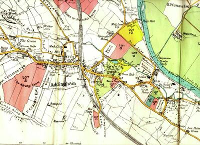 Map 1912 Centre of village - Auction