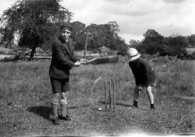 Children playing cricket at Addingham