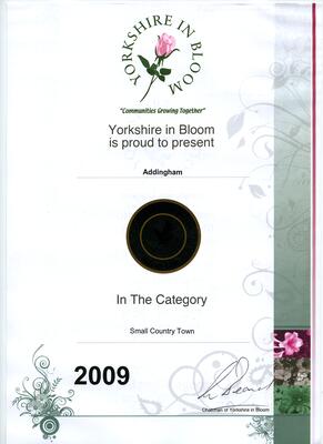 Garden Friends 2009 Y.I.B. Award Certificate
