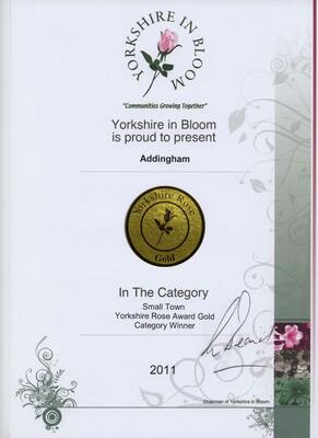 Garden Friends 2011 Y.I.B. Award Certificate