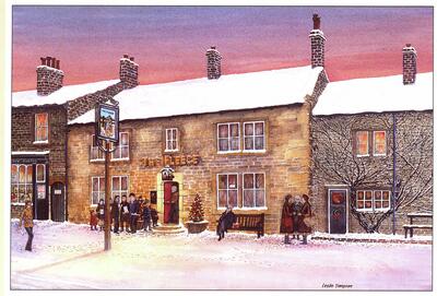 154 Main St The Fleece 1980s Christmas Card