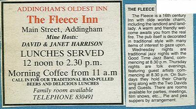 154 Main St The Fleece 1980s advert